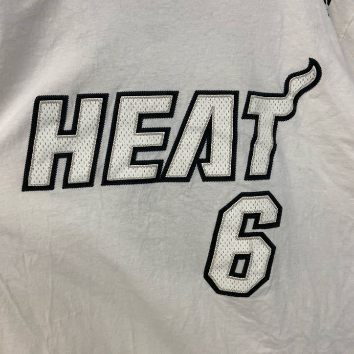 古着 used　adidas アディダス　半袖ロゴワッペンTシャツ　マイアミ・ヒート　レブロンジェームズ　＃6　Mサイズ