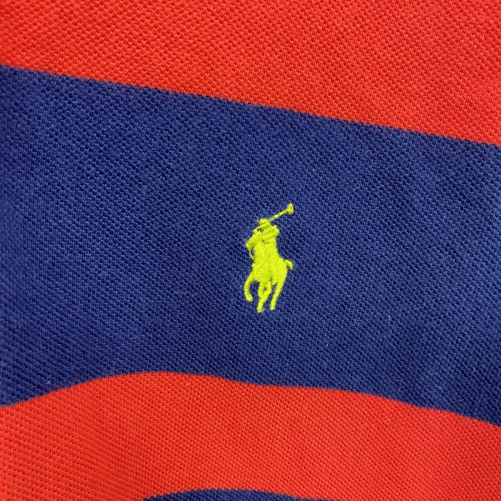 POLO RALPH LAUREN　ポロラルフローレン　半袖ポロシャツ　ボーダー　赤　紺　レッド　ネイビー　Mサイズ