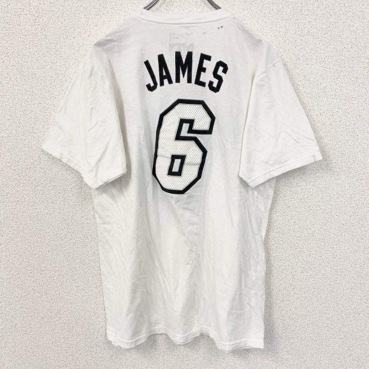 古着 used　adidas アディダス　半袖ロゴワッペンTシャツ　マイアミ・ヒート　レブロンジェームズ　＃6　Mサイズ