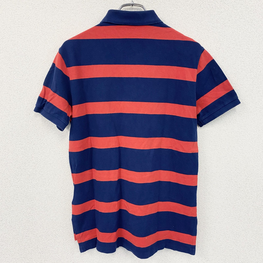 POLO RALPH LAUREN　ポロラルフローレン　半袖ポロシャツ　ボーダー　赤　紺　レッド　ネイビー　Mサイズ