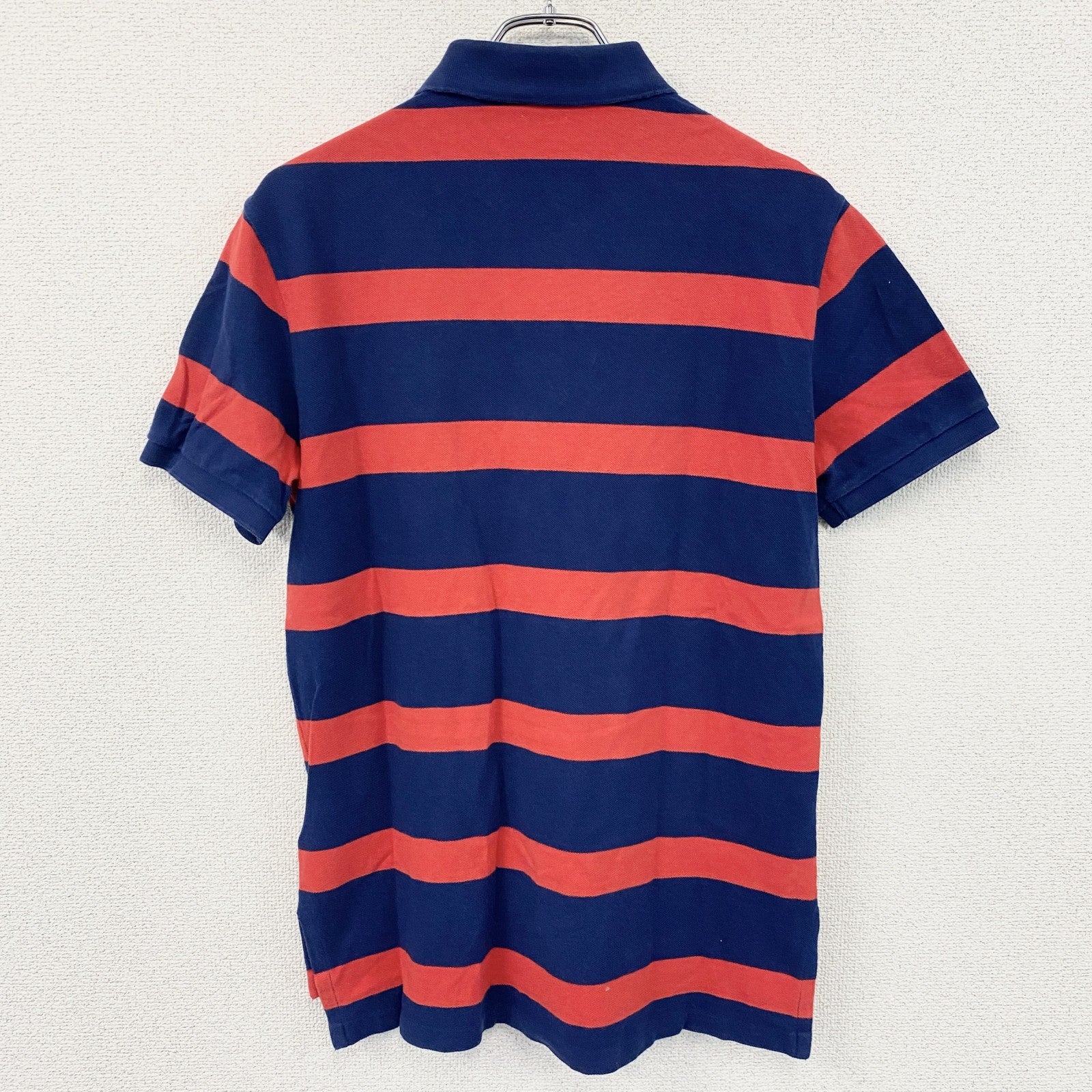 POLO RALPH LAUREN　ポロラルフローレン　半袖ポロシャツ　ボーダー　赤　紺　レッド　ネイビー　Mサイズ