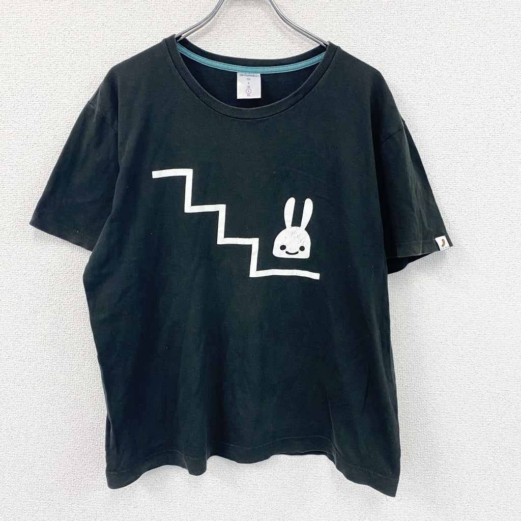 CUNE　半袖プリントTシャツ　黒　ブラック　Lサイズ