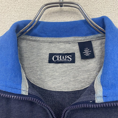 CHAPS　チャップス　ハーフジップスウェット/トレーナー　青　ブルー　Lサイズ