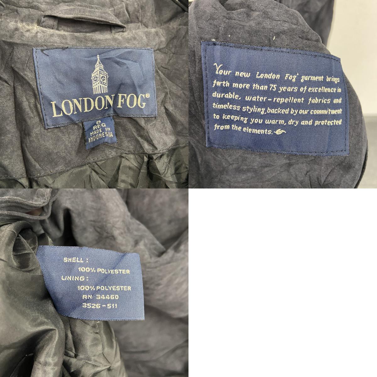 LONDON FOG　ロンドンフォグ　トレンチコート　黒　ブラック　8サイズ