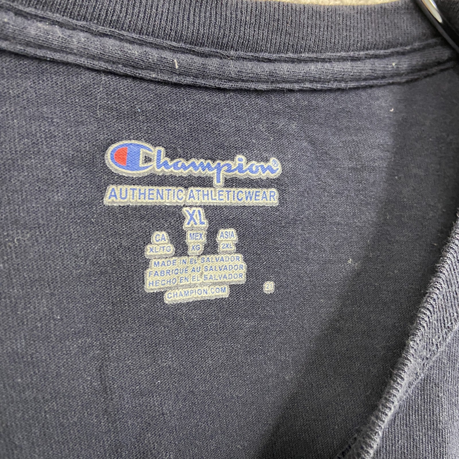 Champion　チャンピオン　半袖プリントTシャツ　紺　ネイビー　XLサイズ