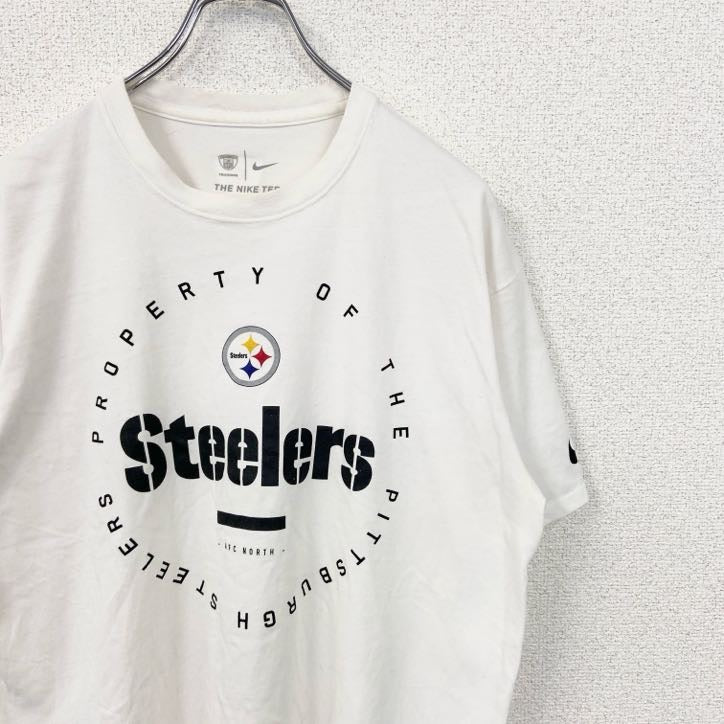 古着 used　NIKE ナイキ　半袖ロゴプリントTシャツ　NFL　ピッツバーグ・スティーラーズ　白　スポーツ　Sサイズ