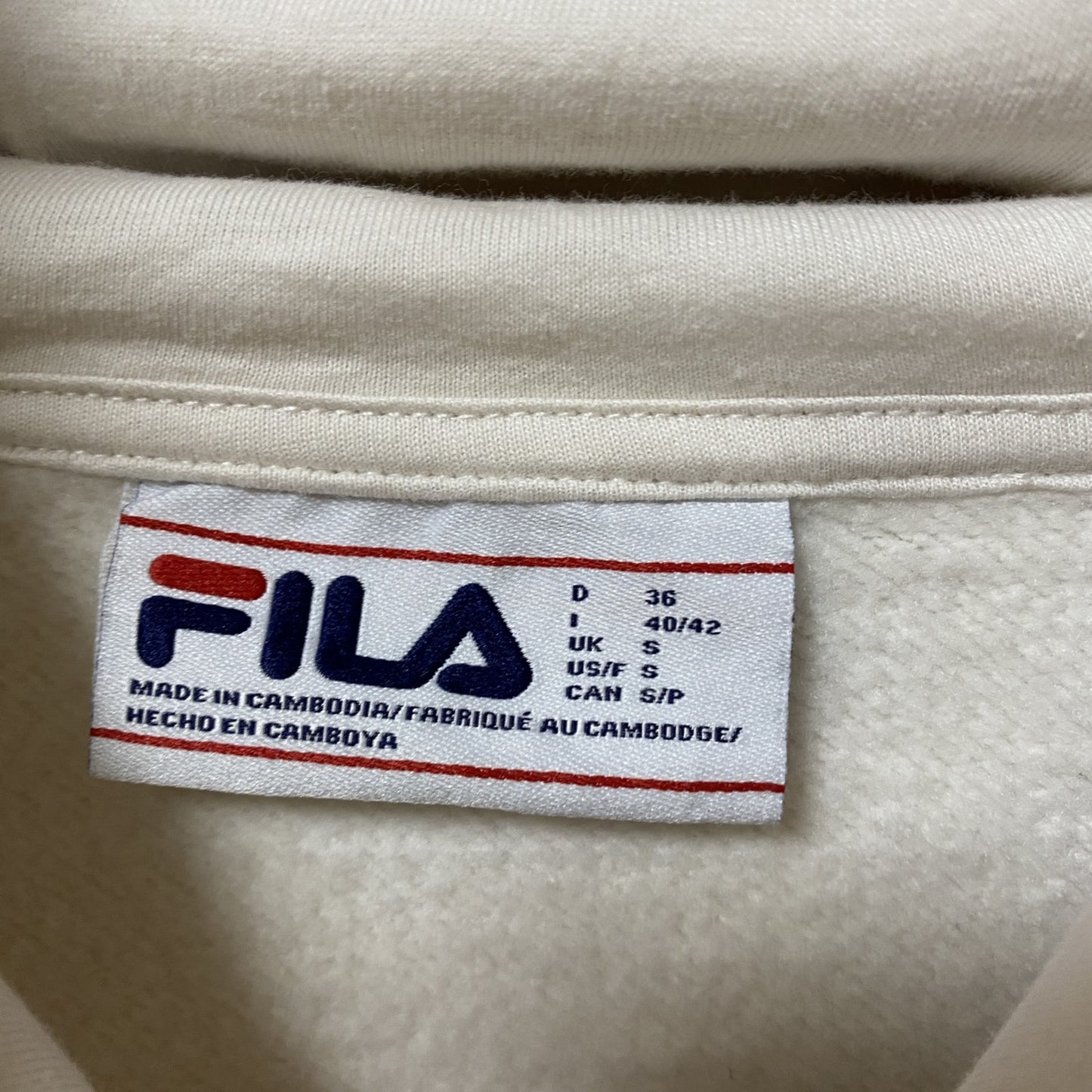 FILA　フィラ　スウェットパーカー/フーディー　ワンポイント　スパイダー　蜘蛛　白　ホワイト　Sサイズ