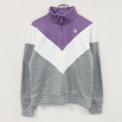 FILA　フィラ　ハーフジップスウェット/トレーナー　グレー　ホワイト　パープル　Mサイズ