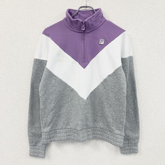 FILA　フィラ　ハーフジップスウェット/トレーナー　グレー　ホワイト　パープル　Mサイズ