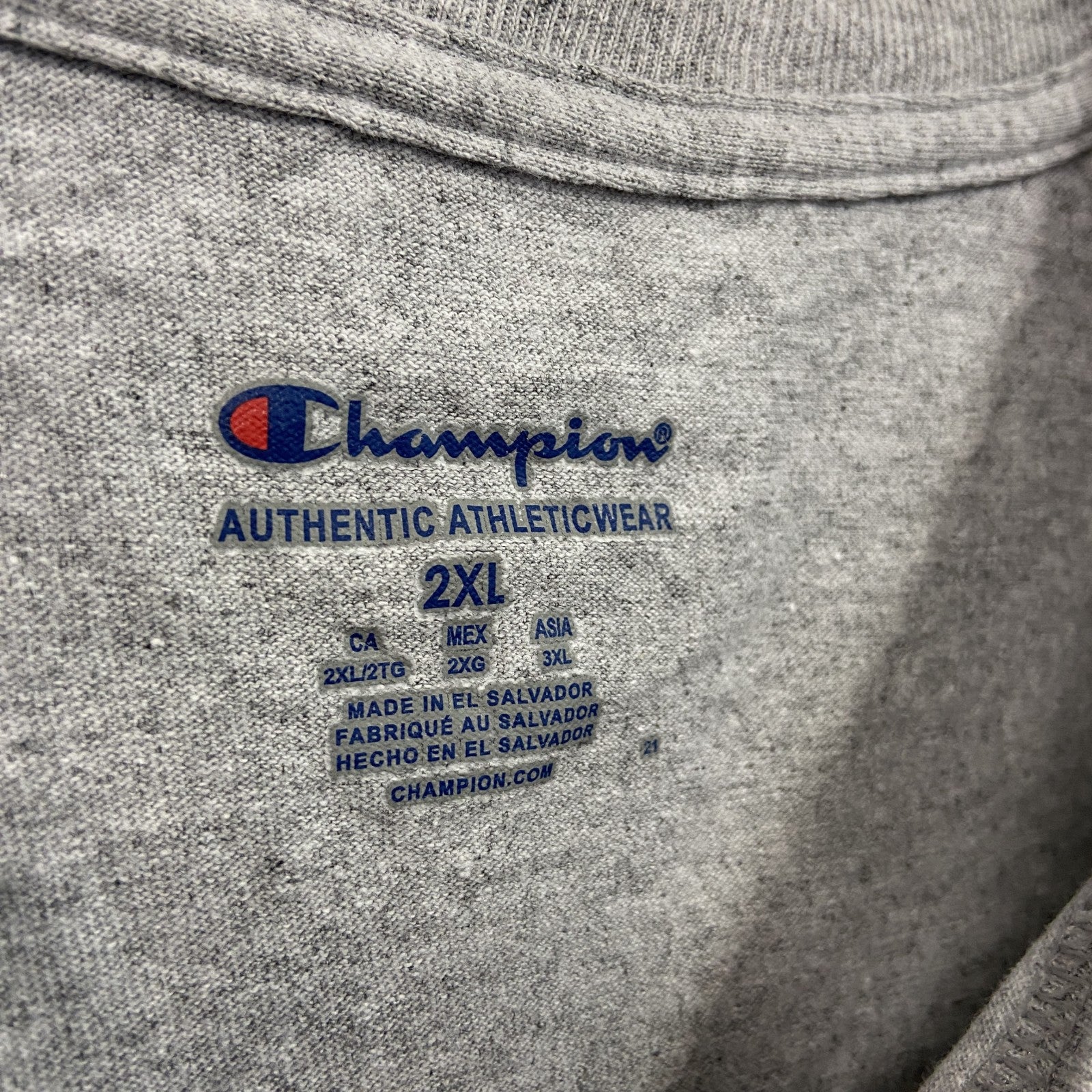 Champion　チャンピオン　PENN　半袖プリントTシャツ　グレー　2XLサイズ