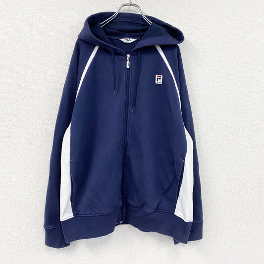 FILA　フィラ　フルジップスウェットパーカー/フーディー　紺　ネイビー　XLサイズ