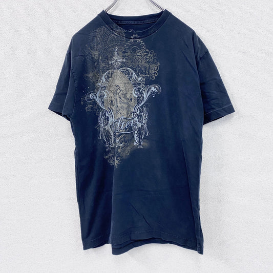 90s　Filter　半袖プリントイラストTシャツ　シングルステッチ　英字プリント　アーチプリント　黒　ブラック　Lサイズ