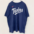 古着 used　NIKE ナイキ　MLB　ミネスタ・ツインズ　KEPLER　半袖ロゴプリントTシャツ　紺　ネイビー　XXLサイズ