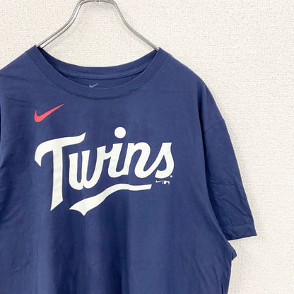 古着 used　NIKE ナイキ　MLB　ミネスタ・ツインズ　KEPLER　半袖ロゴプリントTシャツ　紺　ネイビー　XXLサイズ