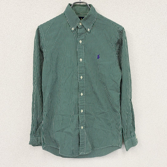 RALPH LAUREN　ラルフローレン　長袖シャツ　ストライプ　緑　グリーン　XSサイズ