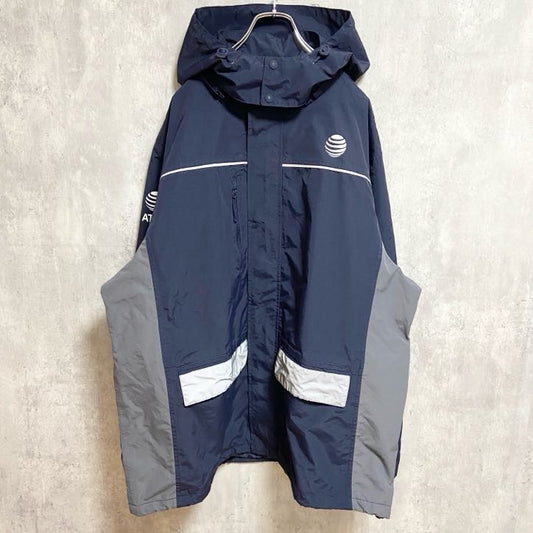 古着 used　AT＆T　ALPINE JACKET アルパインジャケット　長袖ナイロンジャケット　ネイビー　2XLサイズ