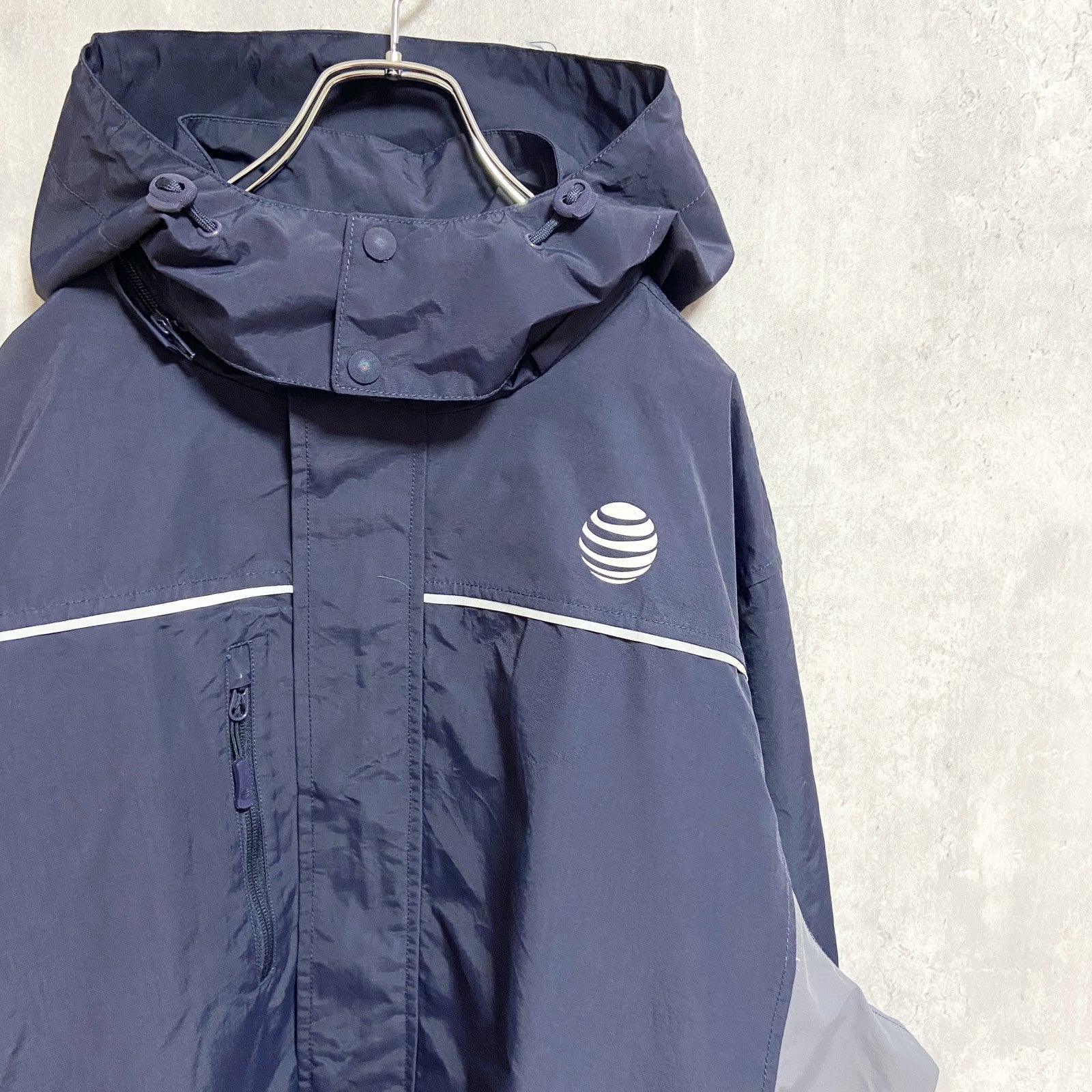 古着 used　AT＆T　ALPINE JACKET アルパインジャケット　長袖ナイロンジャケット　ネイビー　2XLサイズ
