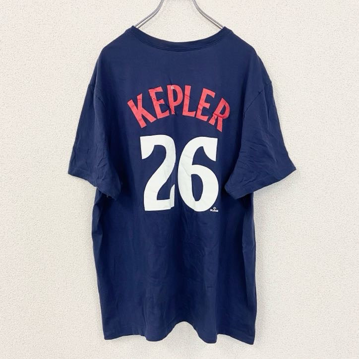古着 used　NIKE ナイキ　MLB　ミネスタ・ツインズ　KEPLER　半袖ロゴプリントTシャツ　紺　ネイビー　XXLサイズ