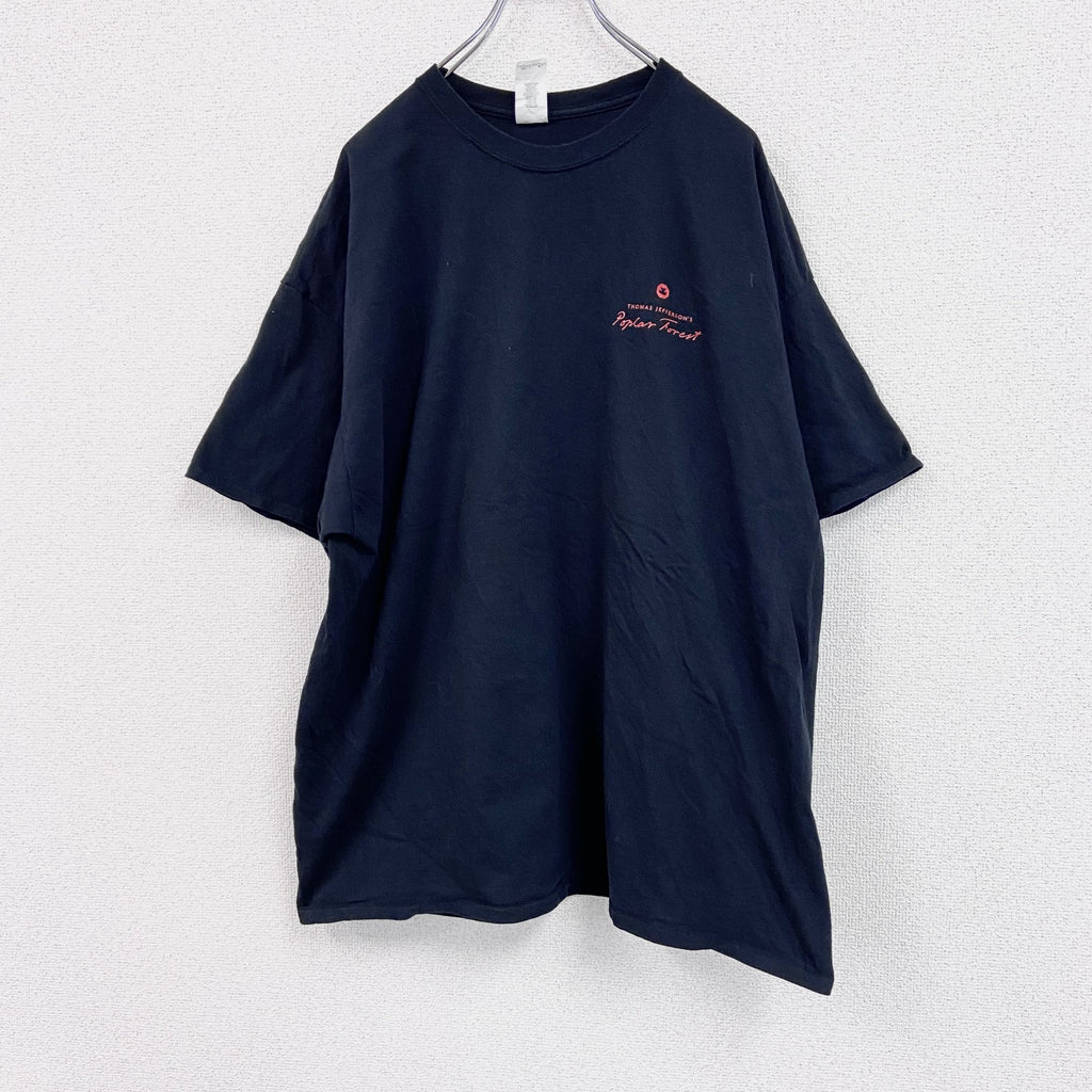 GILDAN　ギルダン　半袖プリントTシャツ　POPLAR FOREST　大統領　両面プリント　クルーネック　黒　ブラック　2XLサイズ