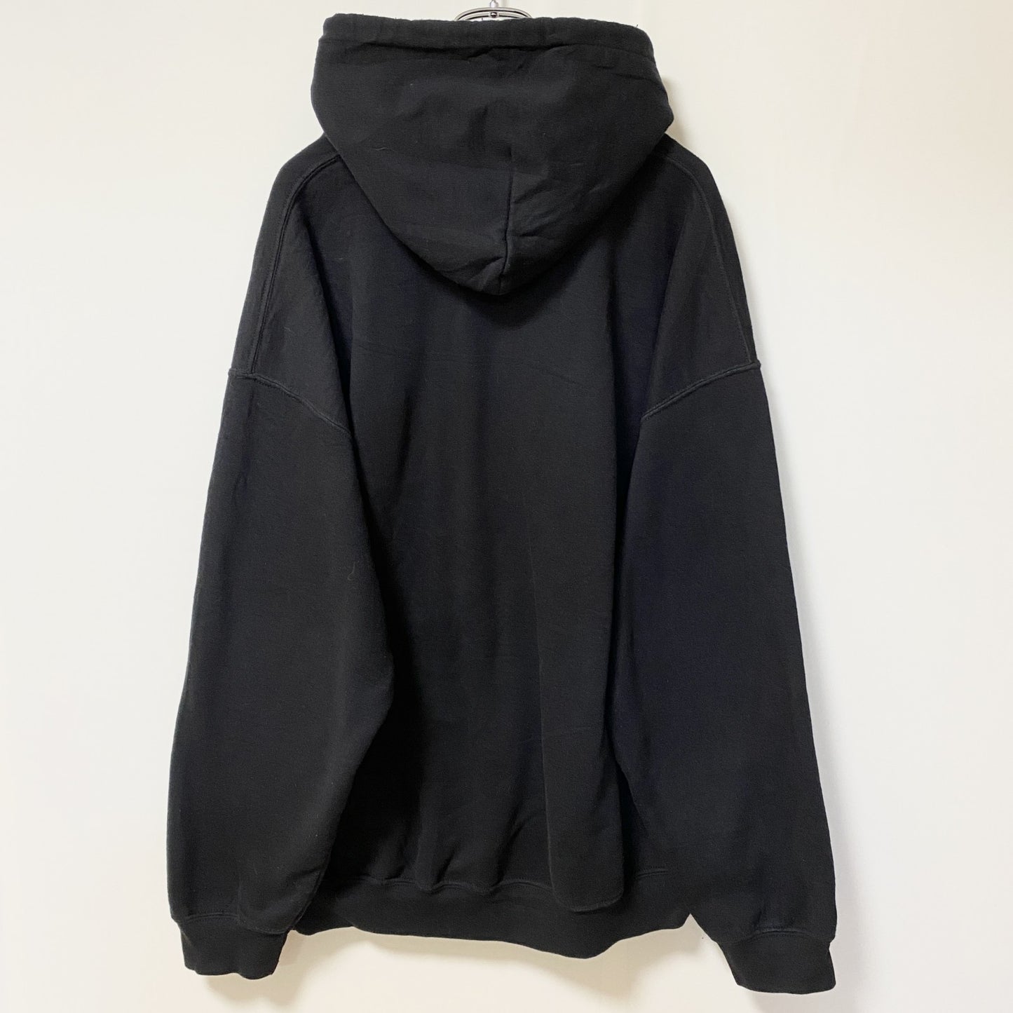 古着 used　Reebok リーボック　長袖ビッグロゴデザインパーカー　フーディー　バイカラー　黒　XＬサイズ