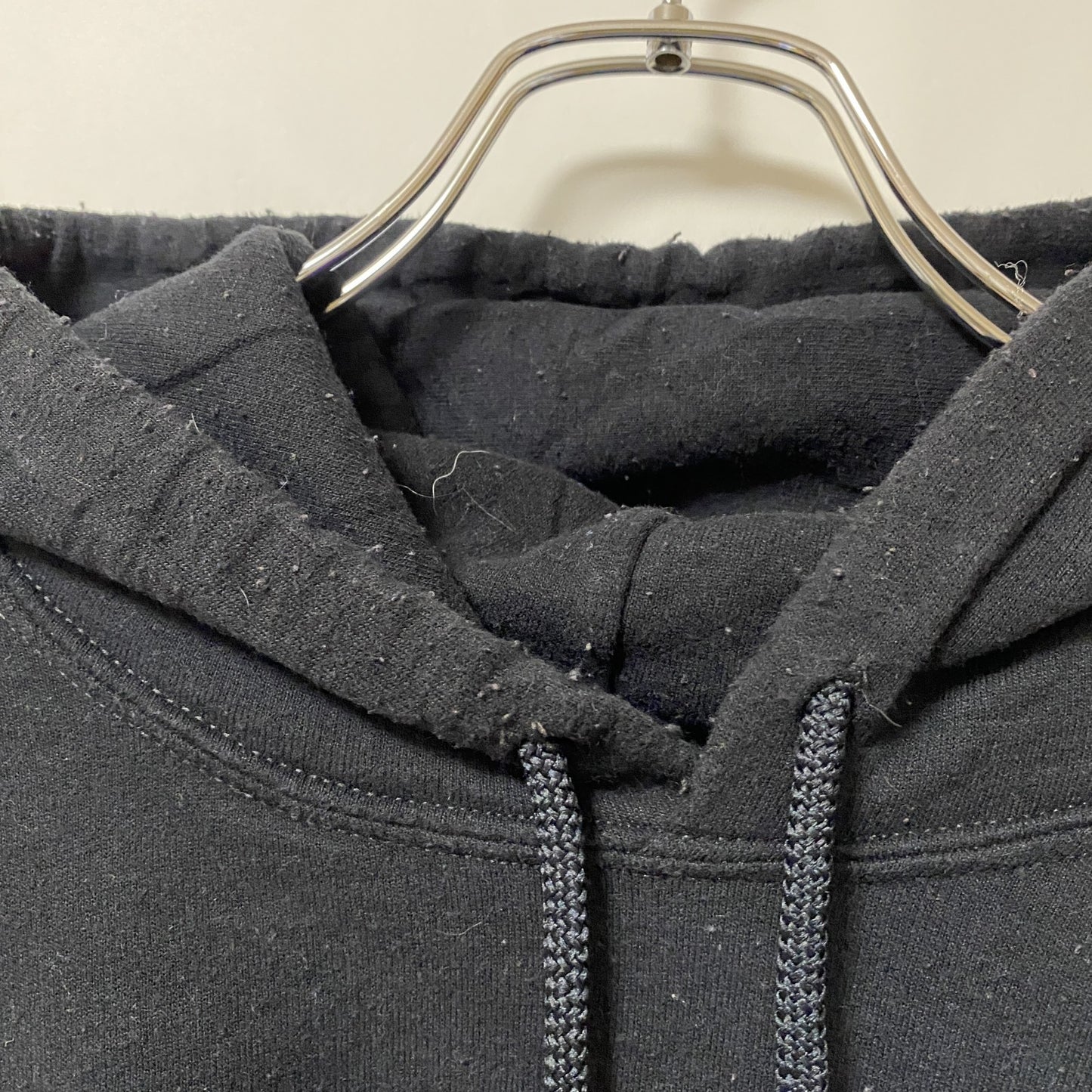 古着 used　Reebok リーボック　長袖ビッグロゴデザインパーカー　フーディー　バイカラー　黒　XＬサイズ