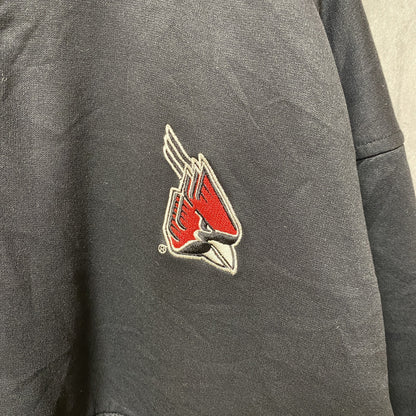 古着 used　UNDER ARMOUR アンダーアーマー　ボールステイト　長袖ジップアップジャケット　カレッジロゴ　XXLサイズ