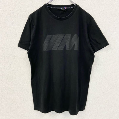 古着 used　BMW　長袖ロゴプリントTシャツ　クルーネック　黒　ブラック　シンプルデザイン　Sサイズ