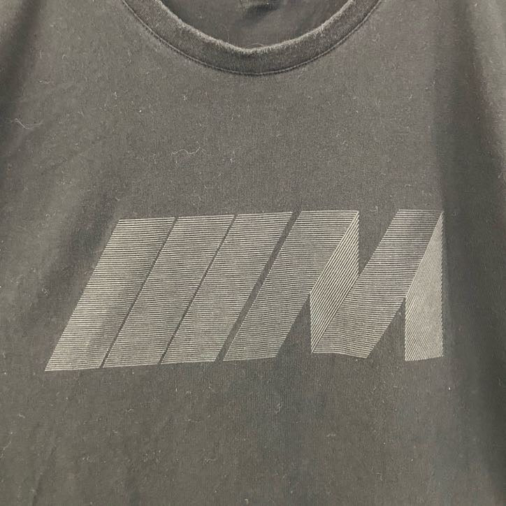 古着 used　BMW　長袖ロゴプリントTシャツ　クルーネック　黒　ブラック　シンプルデザイン　Sサイズ