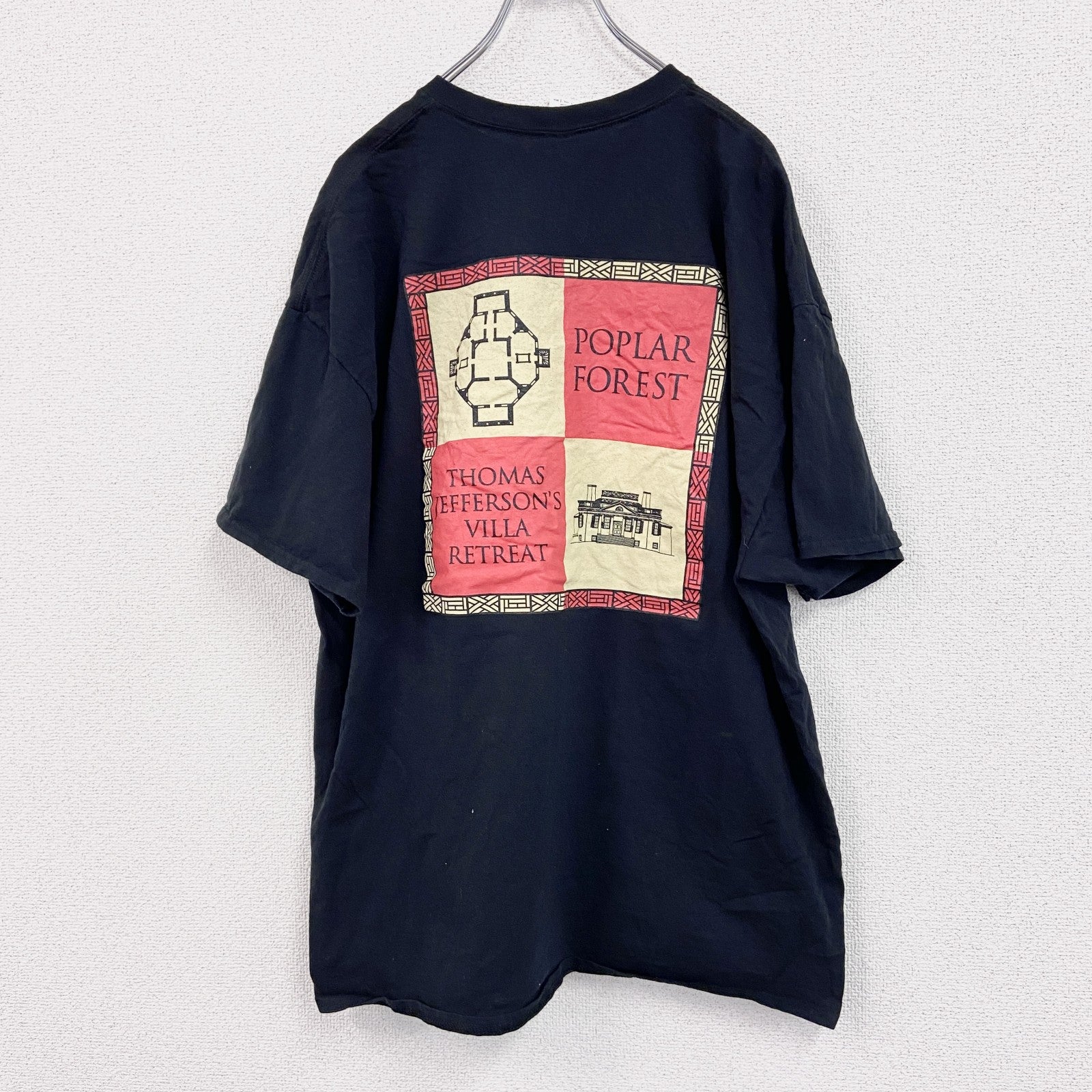 GILDAN　ギルダン　半袖プリントTシャツ　POPLAR FOREST　大統領　両面プリント　クルーネック　黒　ブラック　2XLサイズ