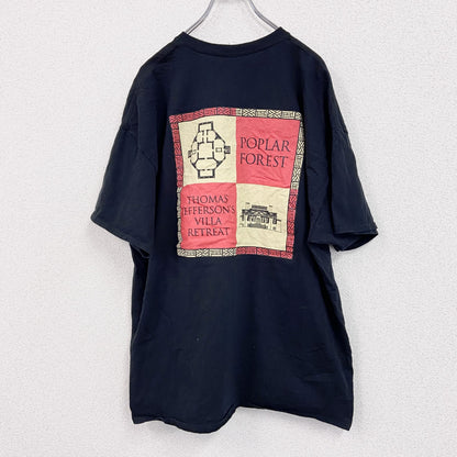GILDAN　ギルダン　半袖プリントTシャツ　POPLAR FOREST　大統領　両面プリント　クルーネック　黒　ブラック　2XLサイズ