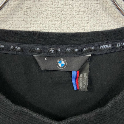 古着 used　BMW　長袖ロゴプリントTシャツ　クルーネック　黒　ブラック　シンプルデザイン　Sサイズ