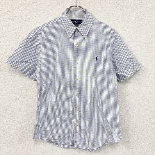 RALPH LAUREN　ラルフローレン　半袖シャツ/ボタンダウンシャツ　チェック　青　白　ブルー　ホワイト　Lサイズ