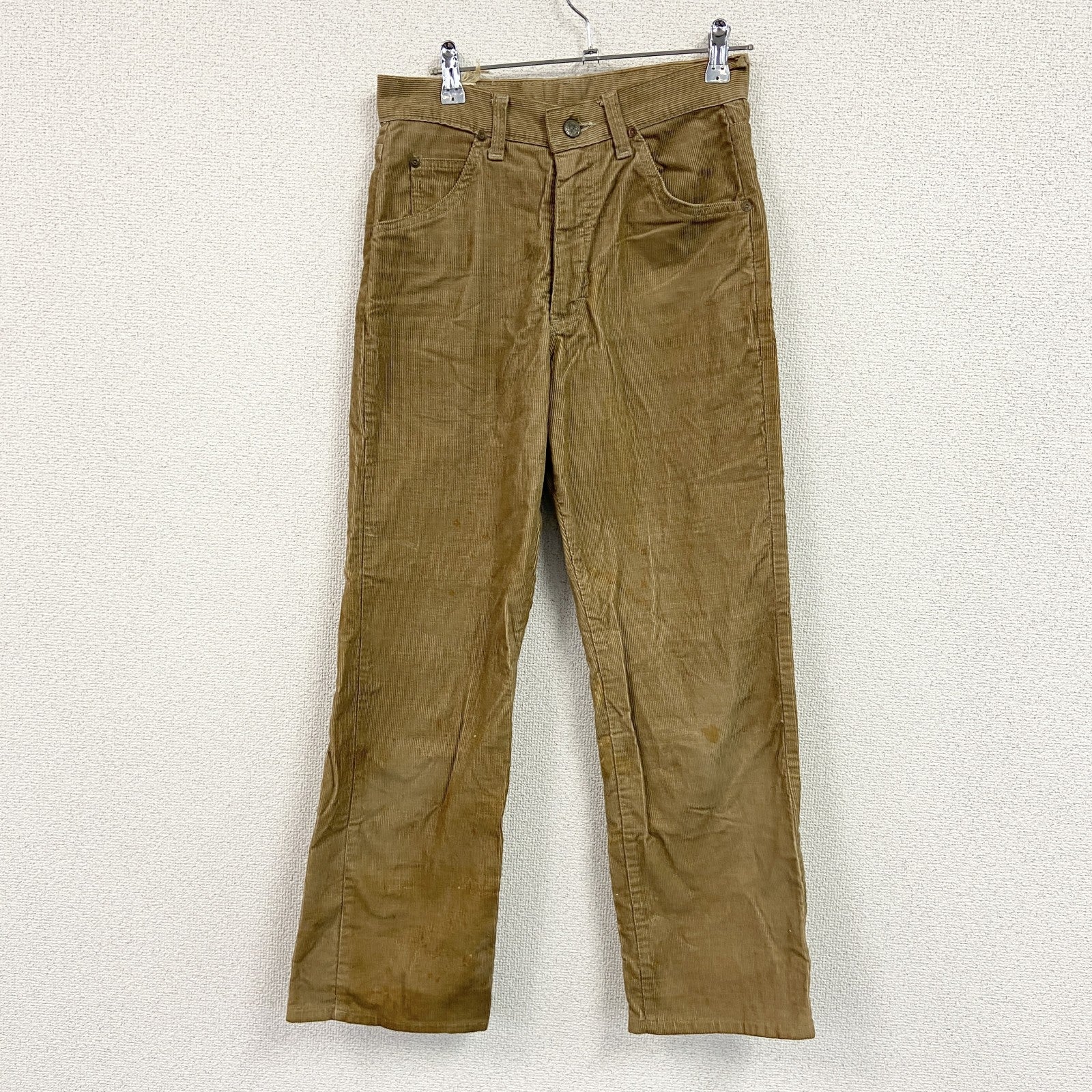～90s　Lee 200　リー　コーデュロイパンツ　ジップフライ　ヴィンテージ　茶色　ブラウン　W28サイズ