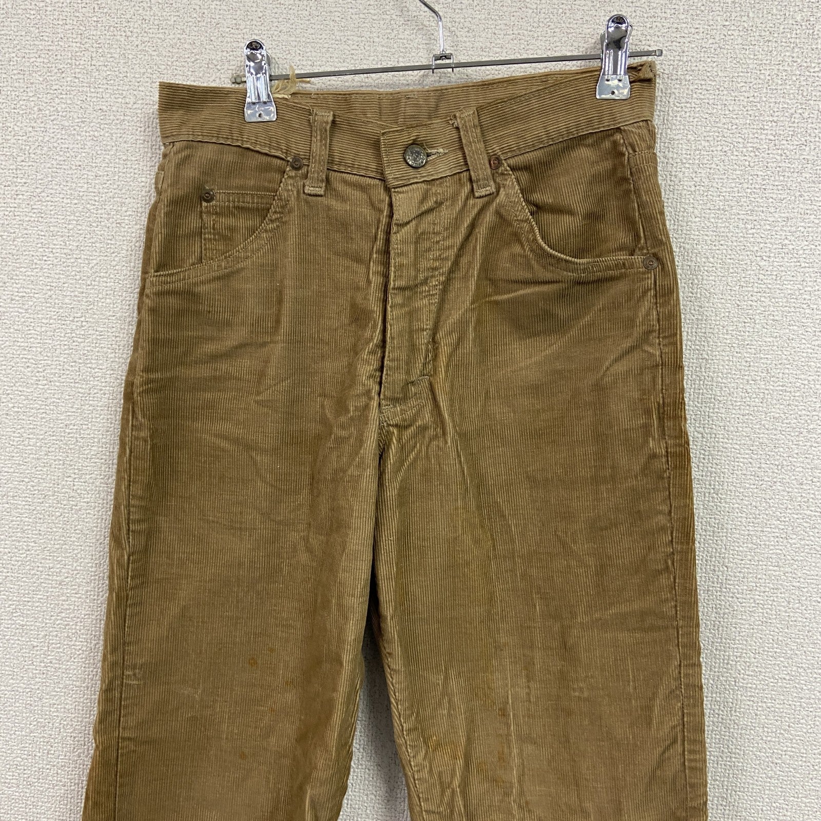 ～90s　Lee 200　リー　コーデュロイパンツ　ジップフライ　ヴィンテージ　茶色　ブラウン　W28サイズ