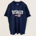 古着 used　Champion チャンピオン　半袖カレッジプリントTシャツ　DESALES デサレス　紺　ネイビー　Lサイズ