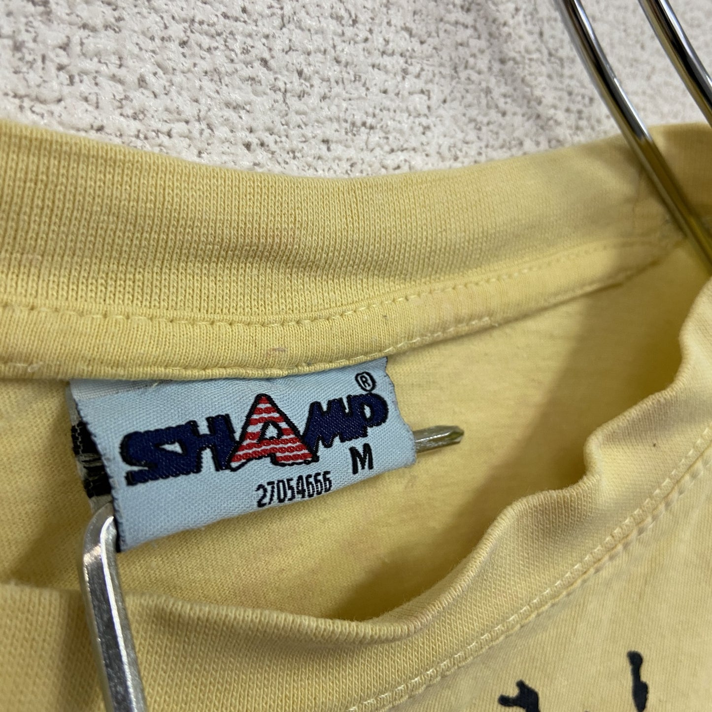 SHAMP　半袖プリントTシャツ　スケボー　スケーター　英字プリント　黄色　イエロー　Mサイズ