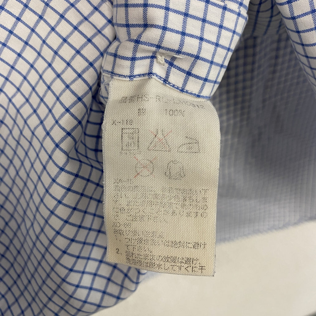 RALPH LAUREN　ラルフローレン　半袖シャツ/ボタンダウンシャツ　チェック　青　白　ブルー　ホワイト　Lサイズ