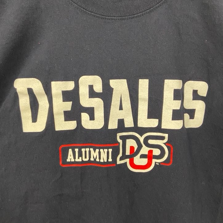 古着 used　Champion チャンピオン　半袖カレッジプリントTシャツ　DESALES デサレス　紺　ネイビー　Lサイズ