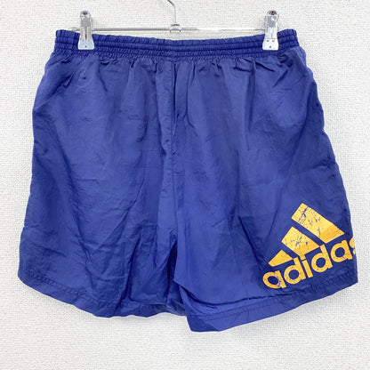 ～00s　adidas　アディダス　ハーフパンツ/ショートパンツ　ナイロンパンツ　デカロゴ　青　ブルー　Lサイズ　