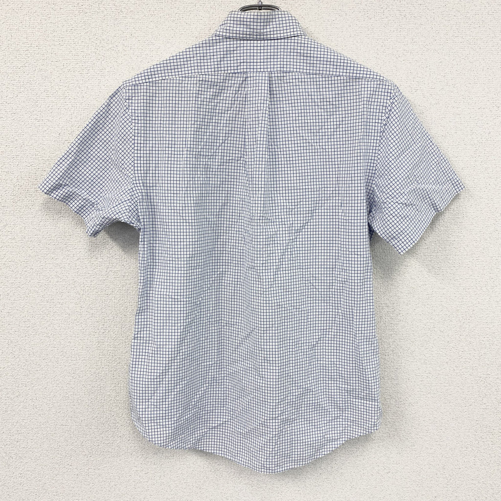 RALPH LAUREN　ラルフローレン　半袖シャツ/ボタンダウンシャツ　チェック　青　白　ブルー　ホワイト　Lサイズ
