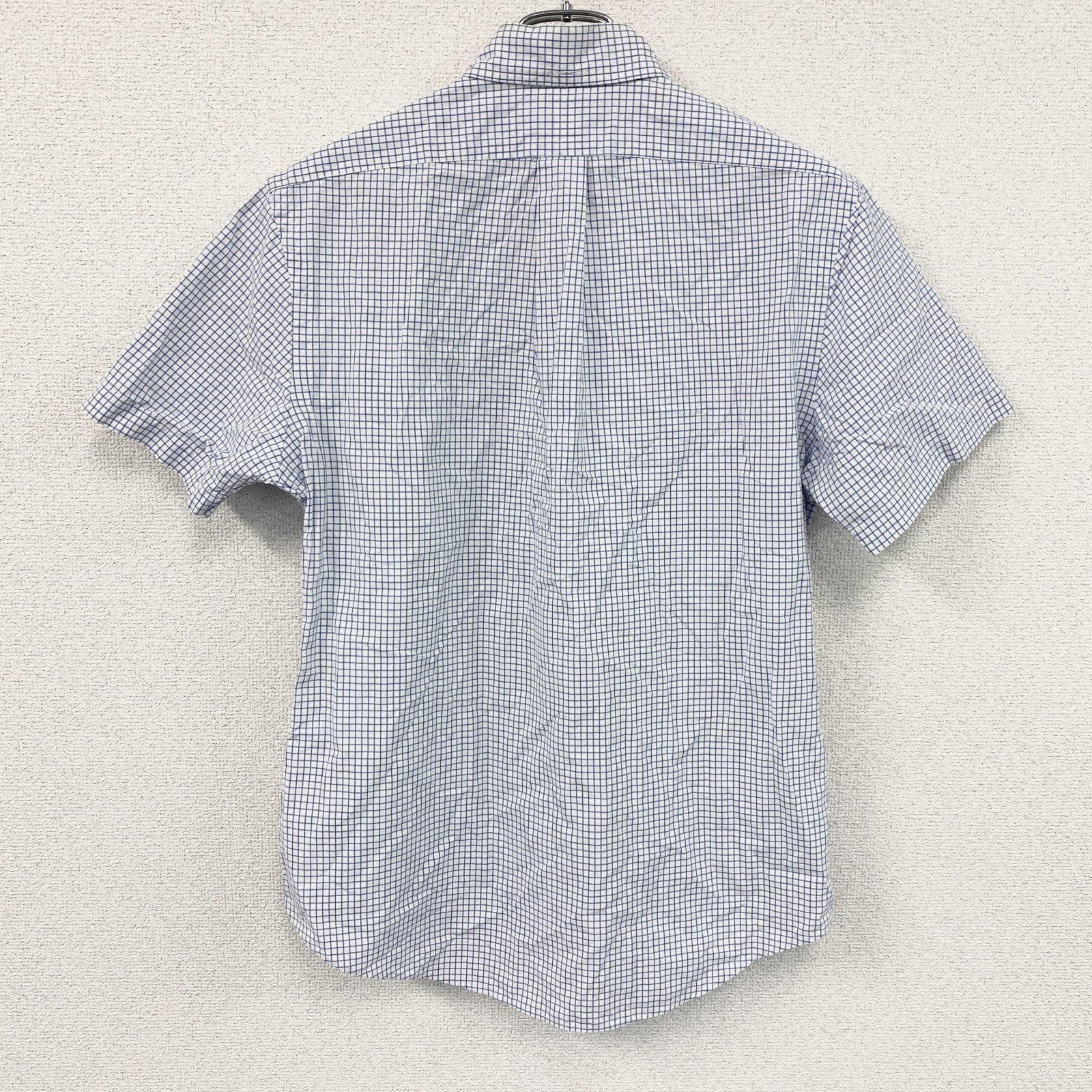 RALPH LAUREN　ラルフローレン　半袖シャツ/ボタンダウンシャツ　チェック　青　白　ブルー　ホワイト　Lサイズ