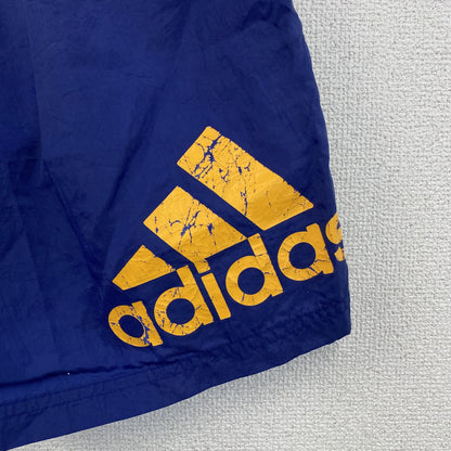 ～00s　adidas　アディダス　ハーフパンツ/ショートパンツ　ナイロンパンツ　デカロゴ　青　ブルー　Lサイズ　