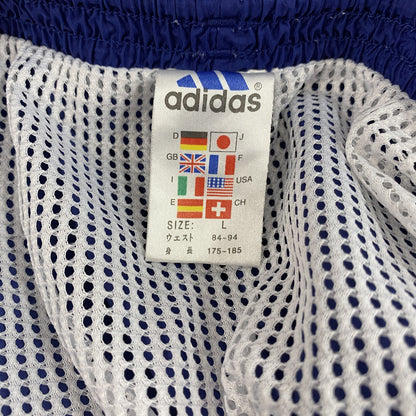 ～00s　adidas　アディダス　ハーフパンツ/ショートパンツ　ナイロンパンツ　デカロゴ　青　ブルー　Lサイズ　