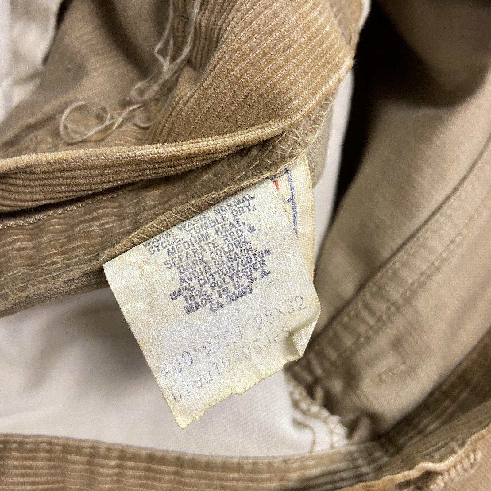 ～90s　Lee 200　リー　コーデュロイパンツ　ジップフライ　ヴィンテージ　茶色　ブラウン　W28サイズ