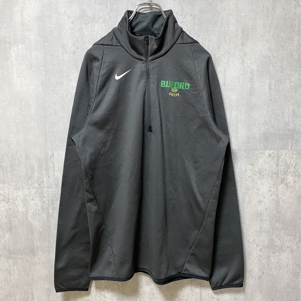 古着 used　NIKE ナイキ　DRI-FIT　長袖ハーフジップスウェット　スポーツウェア　黒　ワンポイントロゴ　Sサイズ