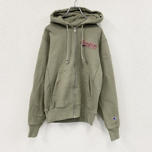 Champion　チャンピオン　リバースウィーブ　フルジップスウェットパーカー/フーディー　カーキ　Sサイズ