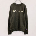 champion　チャンピオン　スウェット/トレーナー　デカロゴ　ストリート　ワンポイント　クルーネック　現行　カーキ　Sサイズ
