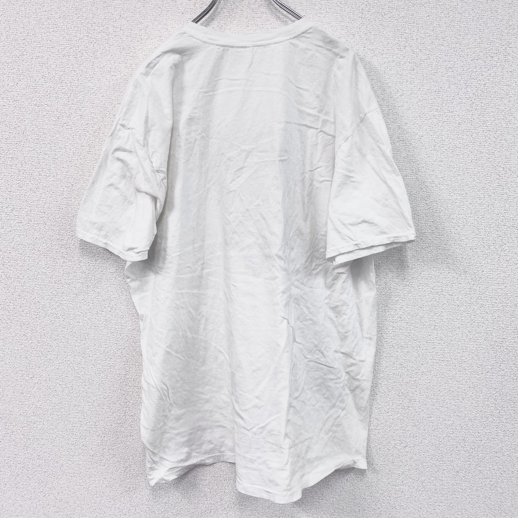 GILDAN　ギルダン　半袖プリントアニマルTシャツ　牛　クルーネック　白　ホワイト　2XLサイズ