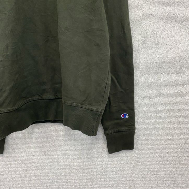 champion　チャンピオン　スウェット/トレーナー　デカロゴ　ストリート　ワンポイント　クルーネック　現行　カーキ　Sサイズ