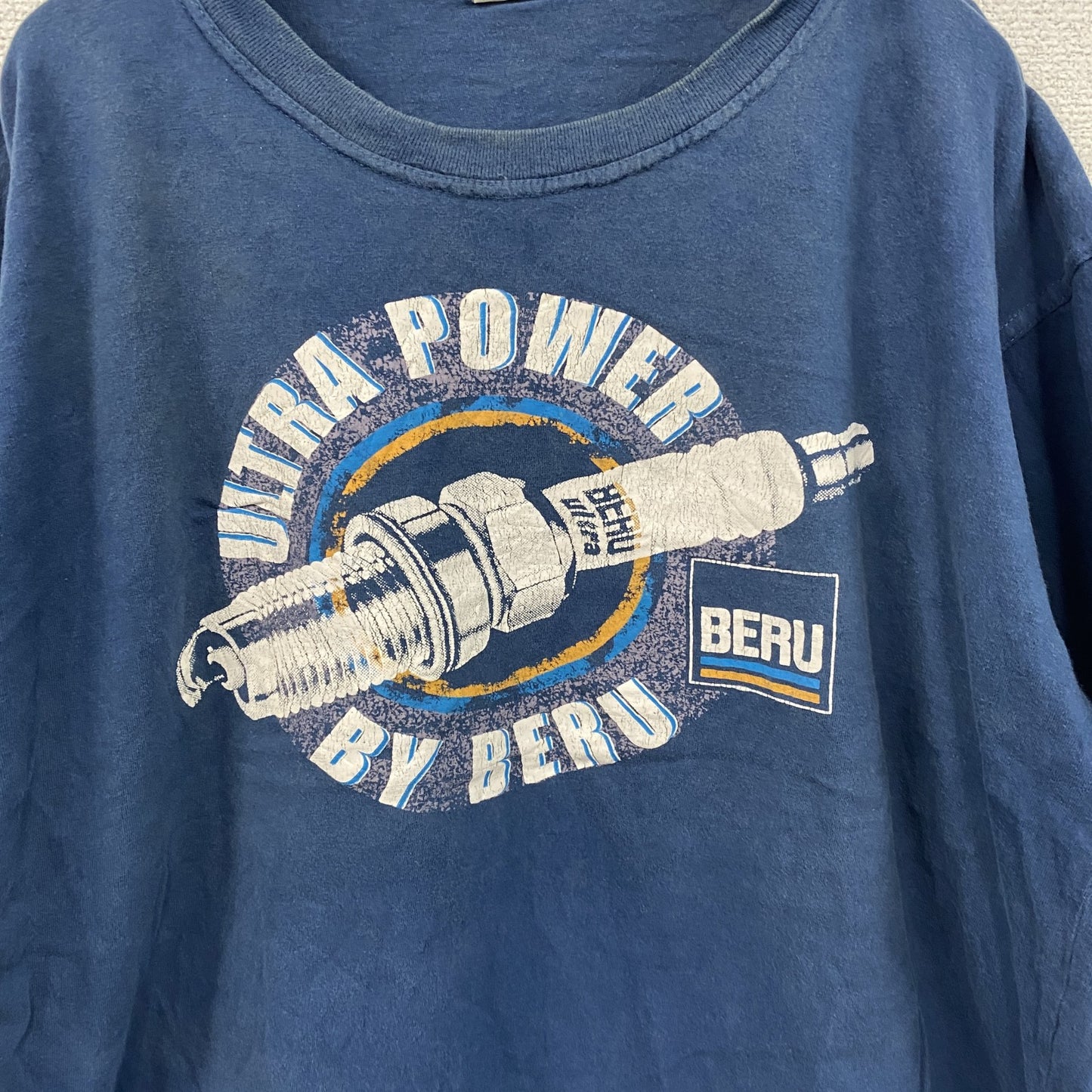 半袖プリントTシャツ　青　ブルー　XLサイズ